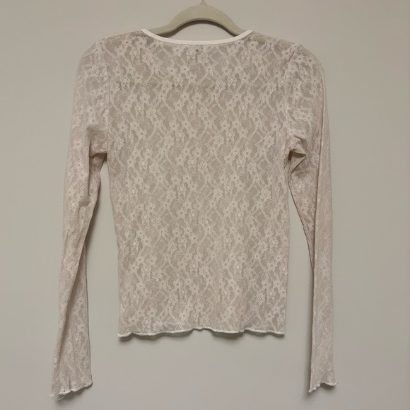 Wilfred Cream Lace Long Sleeve Medium Floral Sheer Girly - Picture 7 of 7